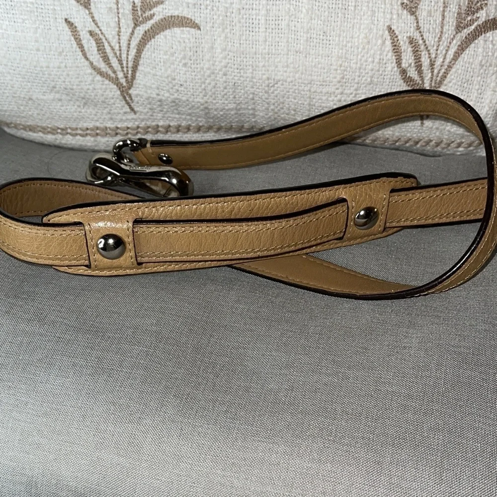 Coach Beige Leather Shoulder Bag with Long Strap Unique Coach Bag